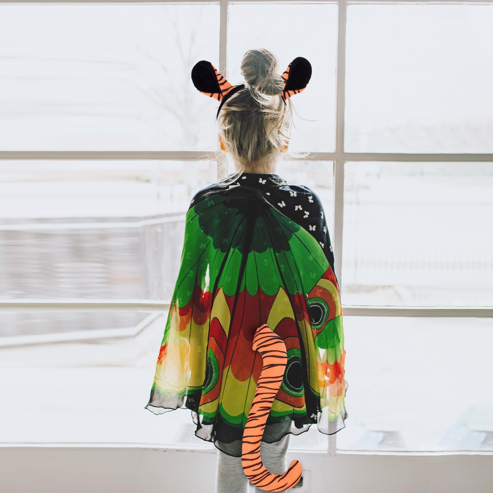 Tiger Ears and Long Tail Faux Ears Hair Clip for Dance Performance Christmas