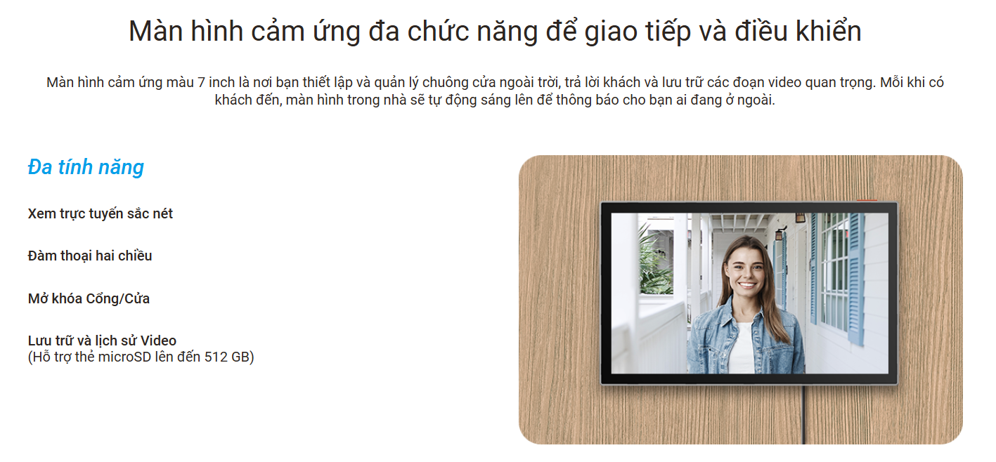 CAMERA CHUÔNG CỬA TÍCH HỢP MÀN HÌNH 7 INCH EZVIZ HP7 3MP - MỞ CỬA TỪ XA, ĐÀM THOẠI, TÍCH HỢP NHẠC CHUÔNG