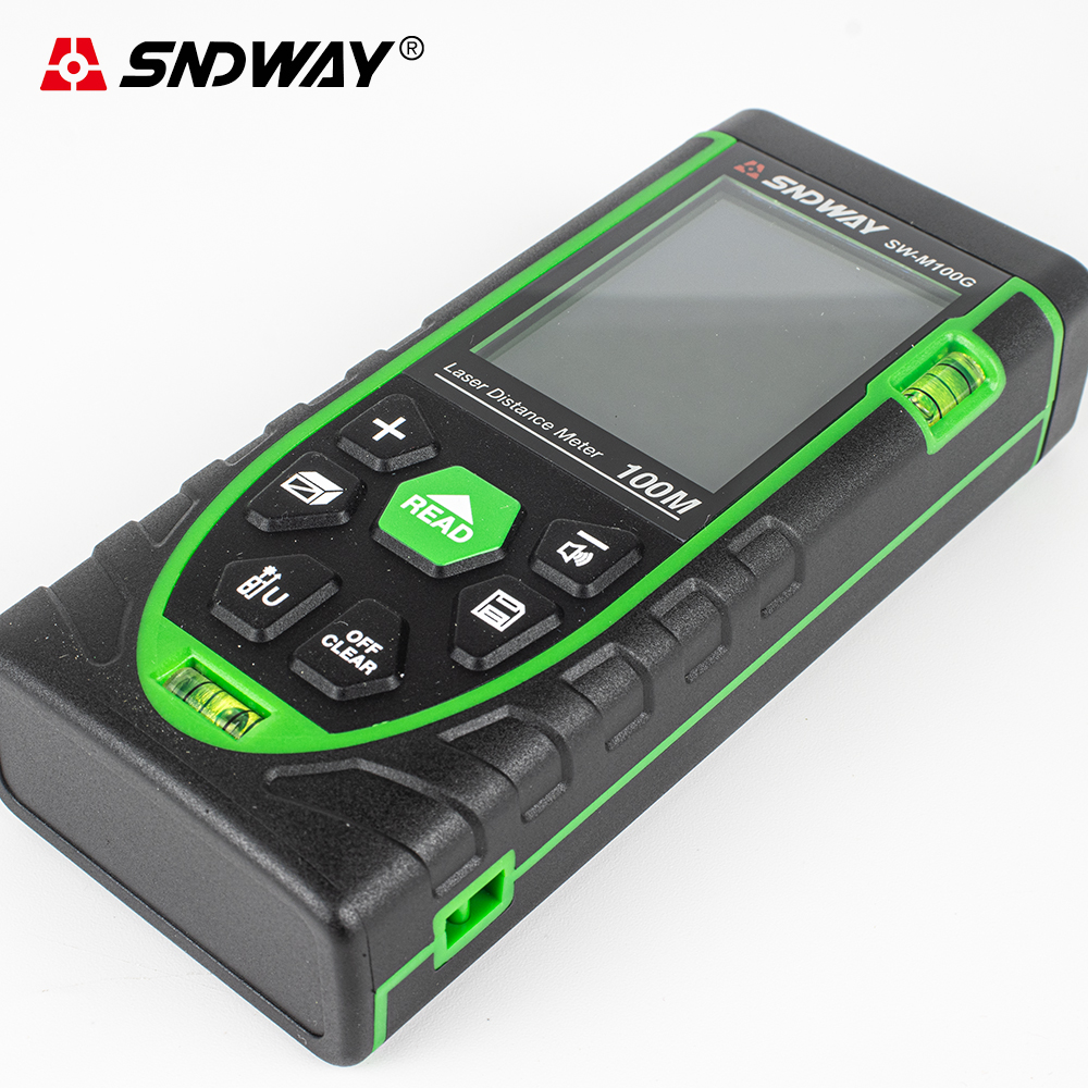 [Có VAT] Thước đo khoảng cách SNDWAY bằng tia Laser Xanh M50G M70G M100G 2 PIN
