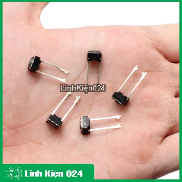 Bộ 10 Nút Nhấn 2 Chân Vuông Đen 6x6x5mm