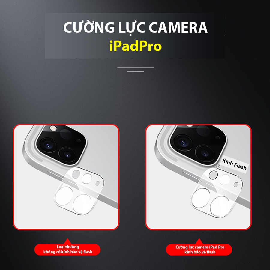 Dán Kính Cường Lực Camera Cho iPad Pro 11&quot; / 12.9&quot; Trong Suốt - Chống Vỡ, Trầy Xước