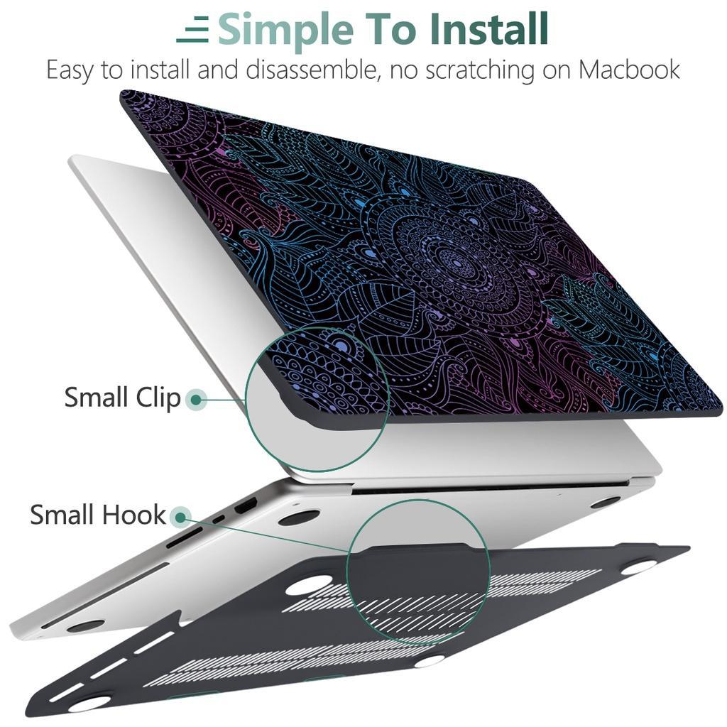Mandala Ốp Lưng Cứng Có Bàn Phím Cho MacBook Air 13 Pro 13.3 14 16 inch M1 Chip A2442 A2485 A2337 A2179 A1932 A1466 A1369 A2338 A2289