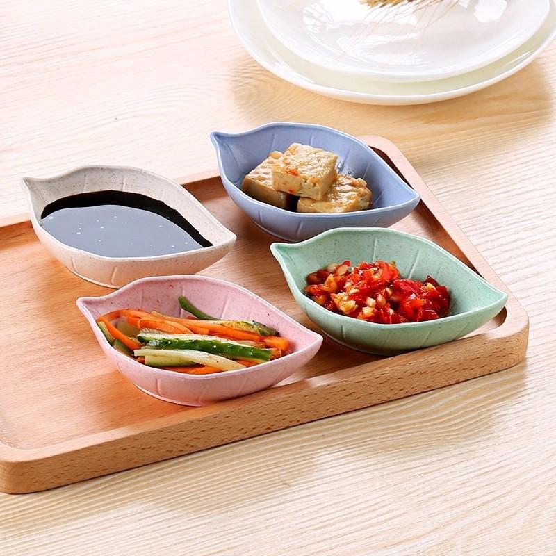 Đĩa Đựng Gia Vị, Nước Chấm Hình Chiếc Lá - Chén Đựng Gia Vị Bằng Lúa Mạch