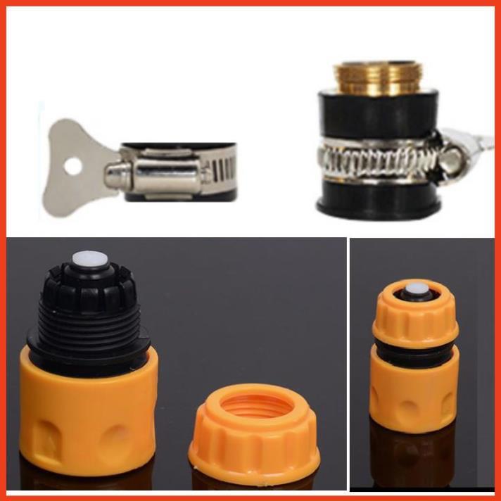 Bộ dây vòi xịt nước rửa xe, tưới cây . tăng áp 3 lần, loại 20m 206701-2 đầu đồng, cút, nối đồng nhựa
