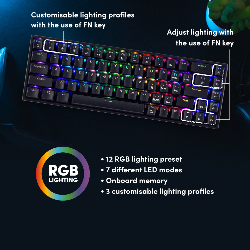 Bàn phím cơ PROLiNK GK6002M , LED RGB 16 triệu màu, Full N-Key Rollover, Anti Ghosting cho tuyển thủ Esport - Hàng Chính Hãng