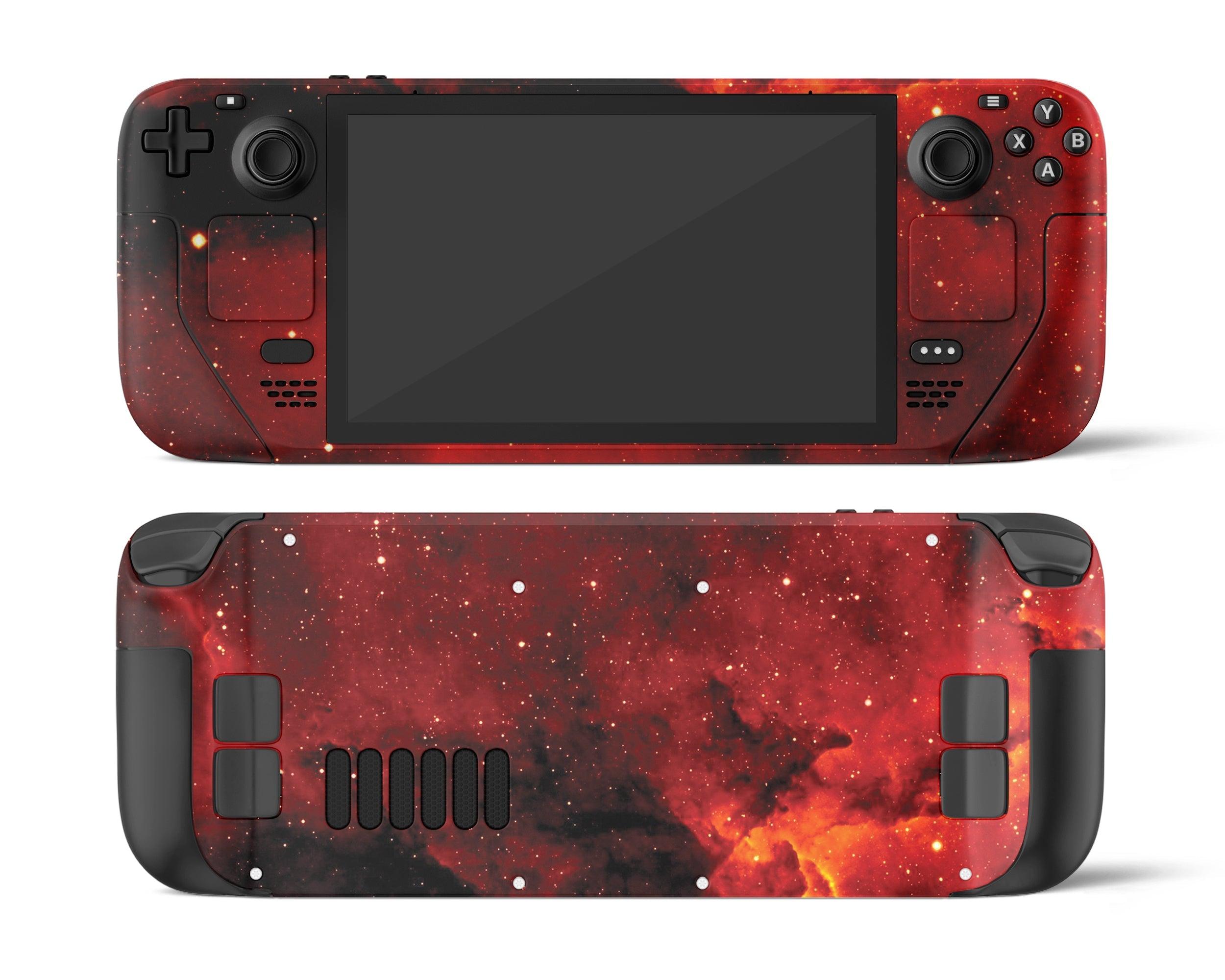 Skin dán Steam Deck mẫu Red Fire Stardust Galaxy (Đã cắt sẵn chi tiết, dễ dán)