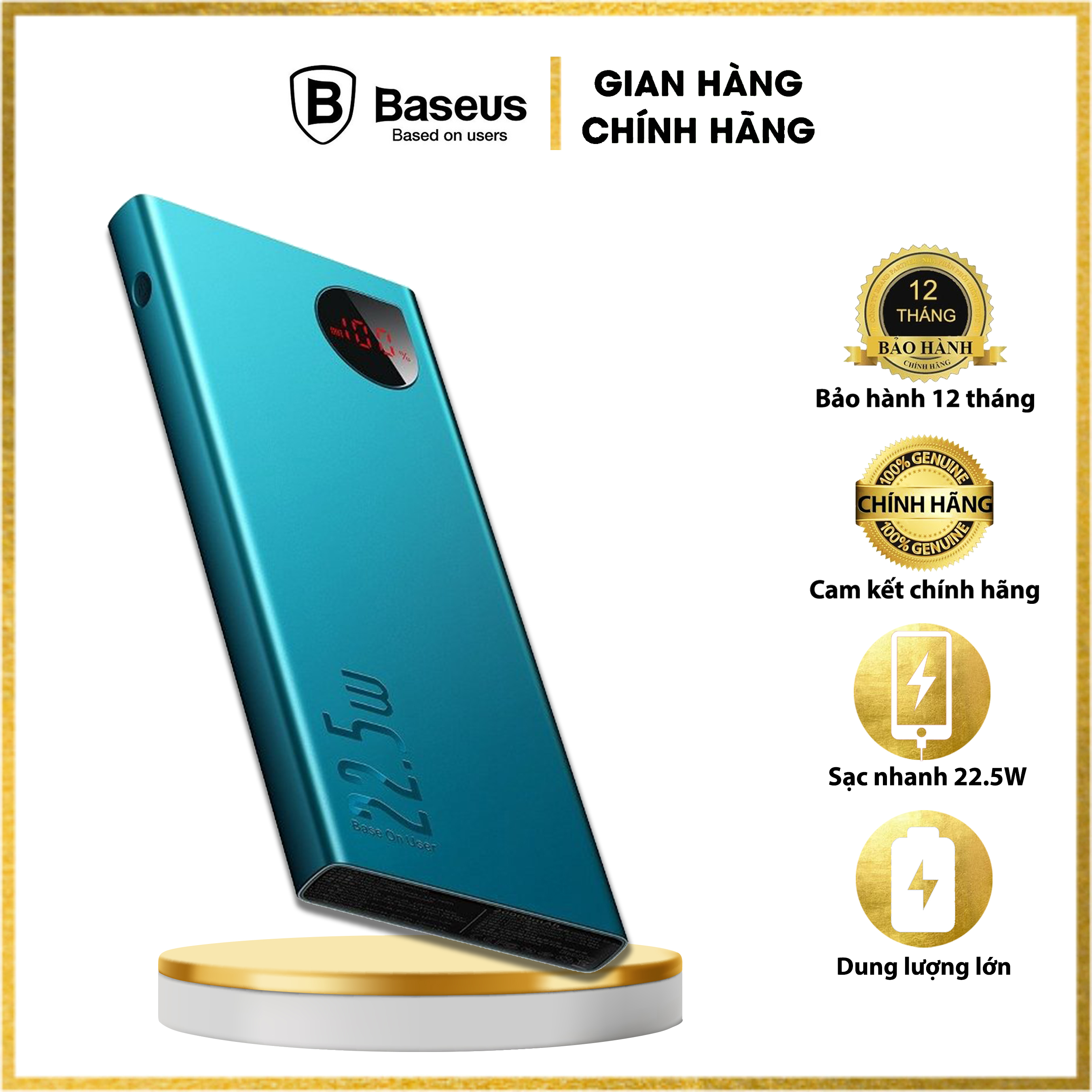 Pin dự phòng sạc nhanh , võ kim loại Baseus Adaman Metal Digital Display 10,000mAh (22.5W, PD/ Quick charge Power Bank) - Hàng chính hãng