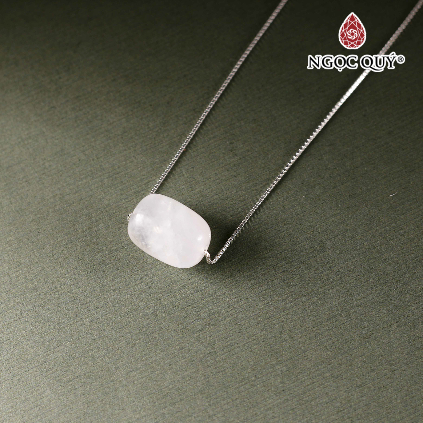 Dây chuyền đá mặt trăng 13x10mm - Ngọc Quý Gemstones