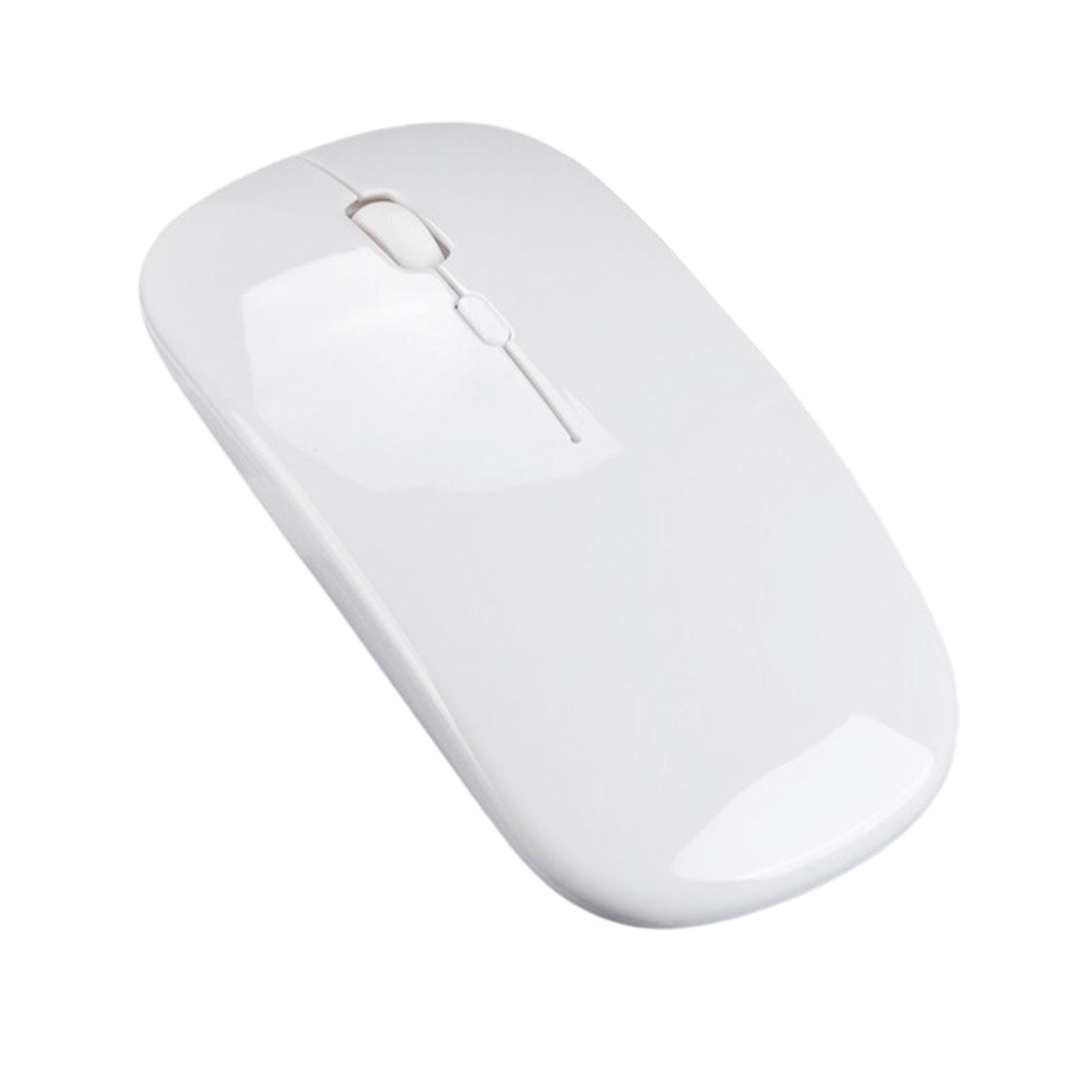 Silent LED Wireless Mouse Rechargeable Optical Office Laptop White