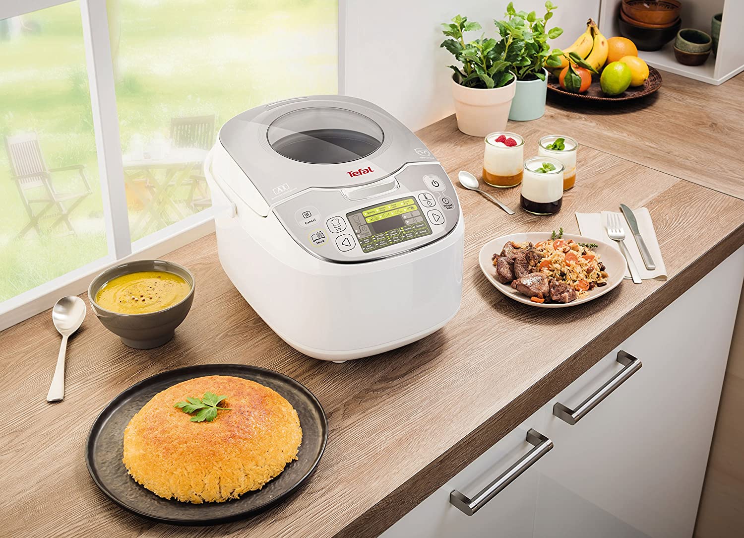 Nồi Cơm Điện Tử Thông Minh TEFAL RK8121 MULTI-COOK, Sản Xuất Tại Pháp, 45 Chương Trình Nấu, Dung Tích 5L, Công Suất Cao 750W - Hàng Nhập Khẩu Đức