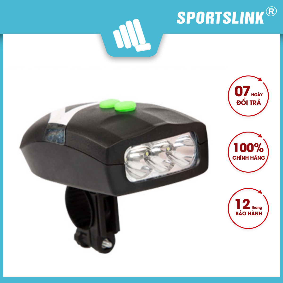 Đèn Led Chiếu Sáng Gắn Ghi Đông siêu bền (Tay Lái) Xe Đạp Có Còi Goinglink G037 Sportslink