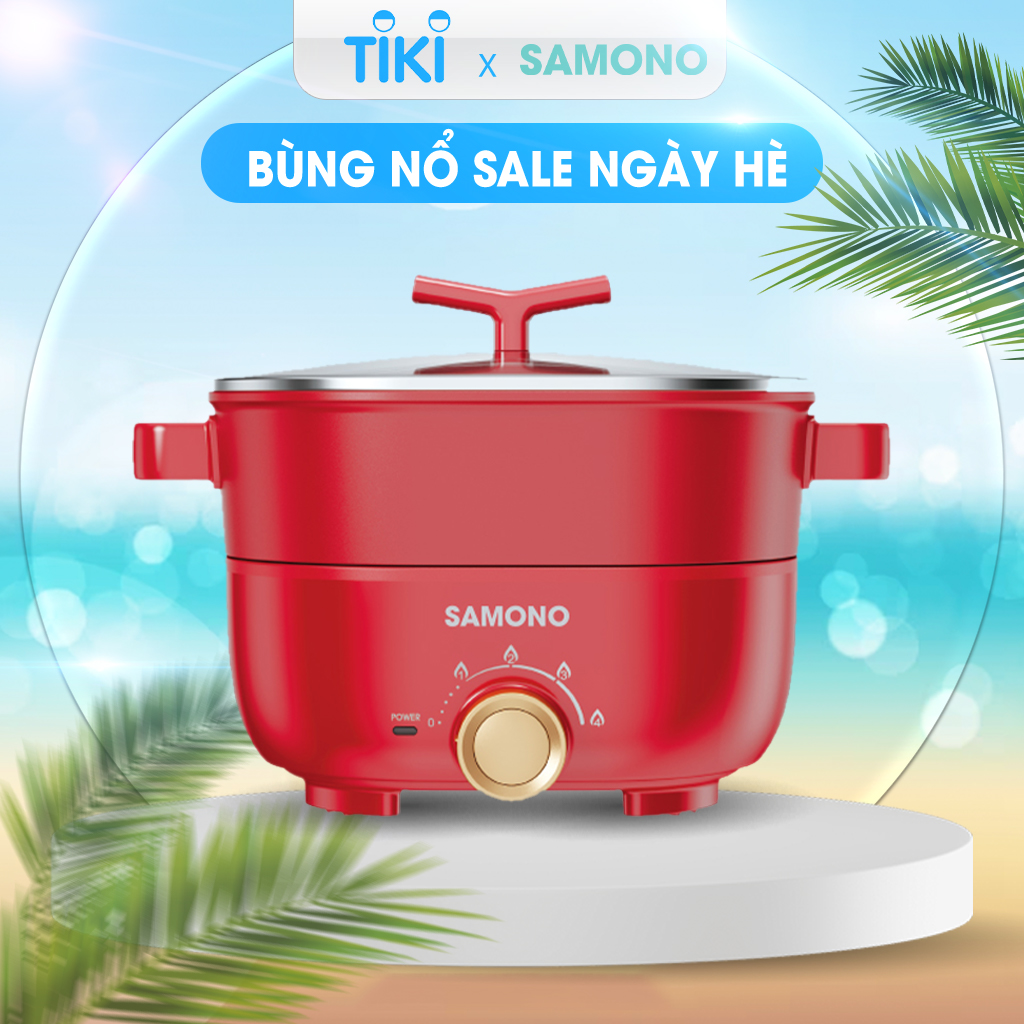 Nồi Điện Đa-zi-năng SAMONO SW-DG03 - Thiết Kế Tháo Rời - Điều Chỉnh 4 Mức Lửa - Kèm Theo Ngăn Hấp INOX304 - HÀNG CHÍNH HÃNG