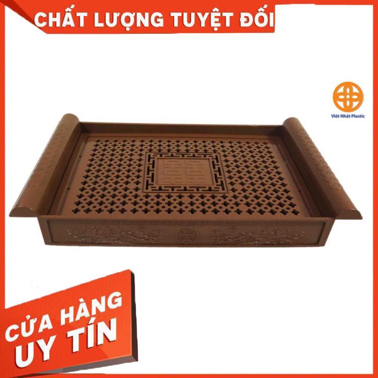 Khay Trà  Đồng Tiền Nhựa Giả Gỗ Sang Trọng