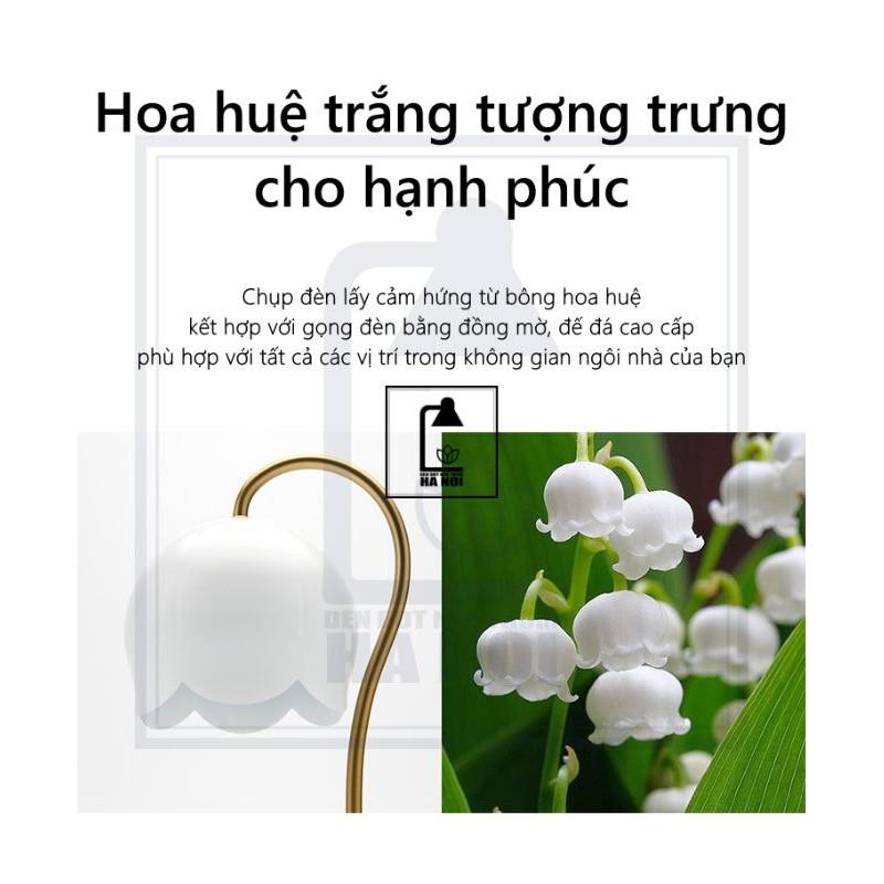 Đèn đốt nến thơm hình hoa Lan chuông - Đế đá hoa cương, có núm chỉnh độ sáng