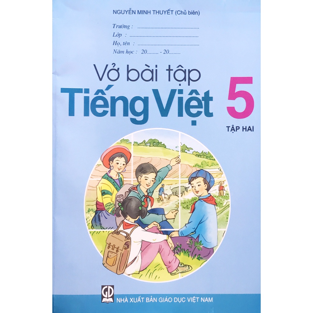 Sách -  Vở bài tập tiếng việt 5 tập hai và 2 tập giấy kiểm tra cấp 1 (6 tờ đôi)