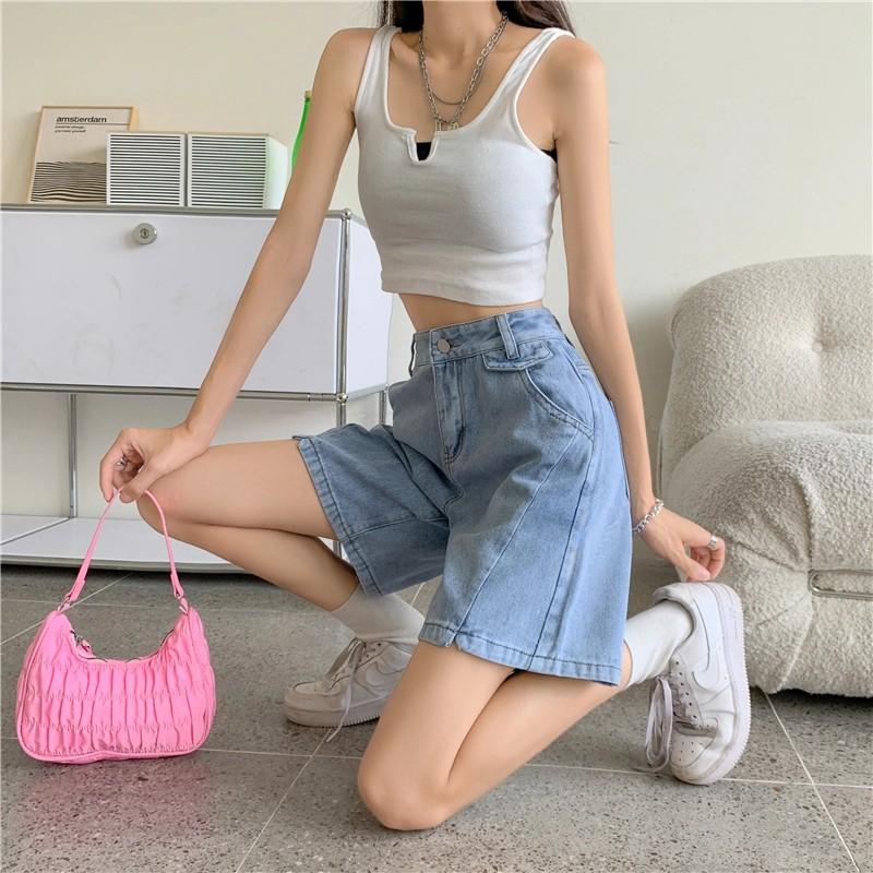 Quần Bò Dáng Ngố , Quần Short Jean Nữ Ống Rộng phong cách ulzzang