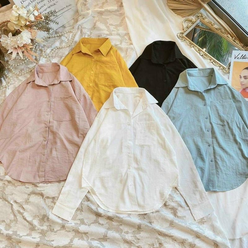 ÁO SƠMI OVERSIZE TÚI 1 BÊN HÀN QUỐC