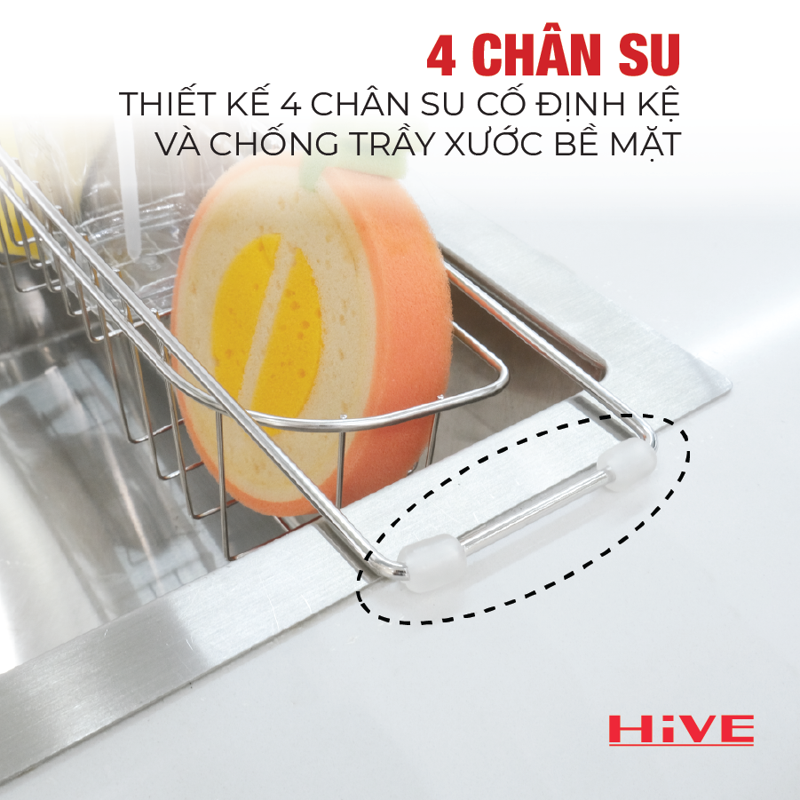 Rổ đựng dụng cụ rửa chén gác bồn HiVE small rack inox Cao Cấp