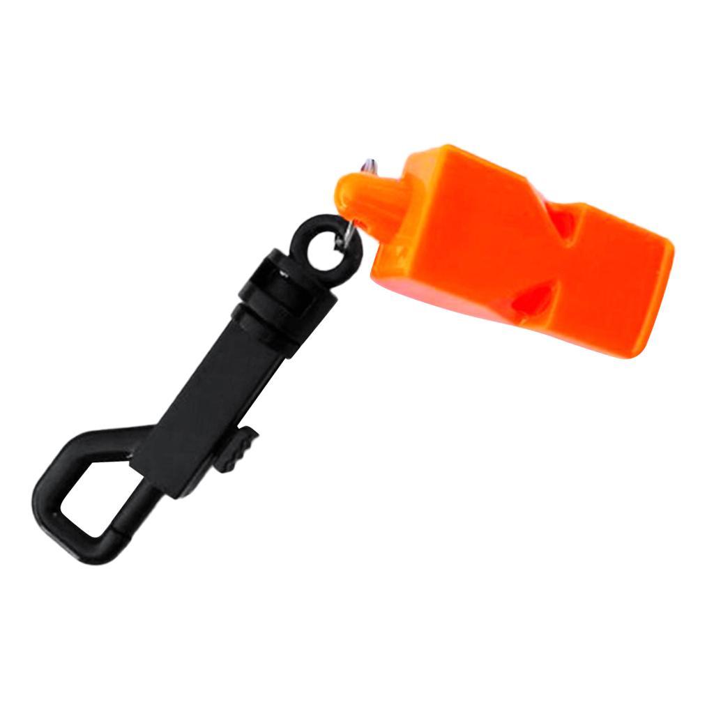 5Pcs Portable Scuba Diving Emergency Scuba Diving Survival Whistle with Snap Clip for Kayak Boating Camping Hunting