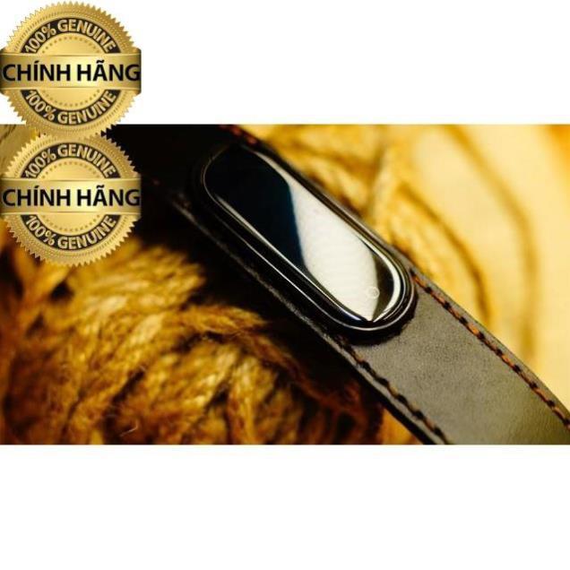 DÂY DA BÒ ĐEN CHO MIBAND 4 / MIBAND 3 - RAM LEATHER HÀNG CHÍNH HÃNG