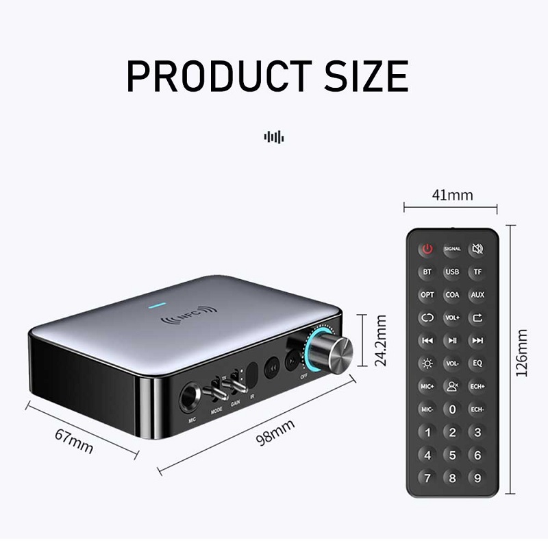 ROGTZ Bộ Thu Phát Giải Mã DAC DSP Ghép Nối NFC Hỗ Trợ Micrô Hát Karaoke, Đĩa U, Phát Lại Thẻ TF, Optical Bluetooth M16 Pro - Hàng Nhập Khẩu