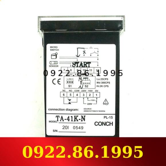 Bộ Đếm Thời Gian Conch TA-41K-N 4 Chữ Số Để Hiển Thị Một Nút Cài Đặt Bộ Đếm Hiển Thị Kỹ Thuật Số
