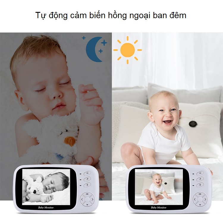 Máy ghi hình, ghi âm 2 chiều báo khóc trông em bé, hỗ trợ tối ưu- best seller ( TẶNG KÈM BỘ 100 sTaR DÁN TƯỜNG DẠ QUANG PHÁT SÁNG TRANG TRÍ )