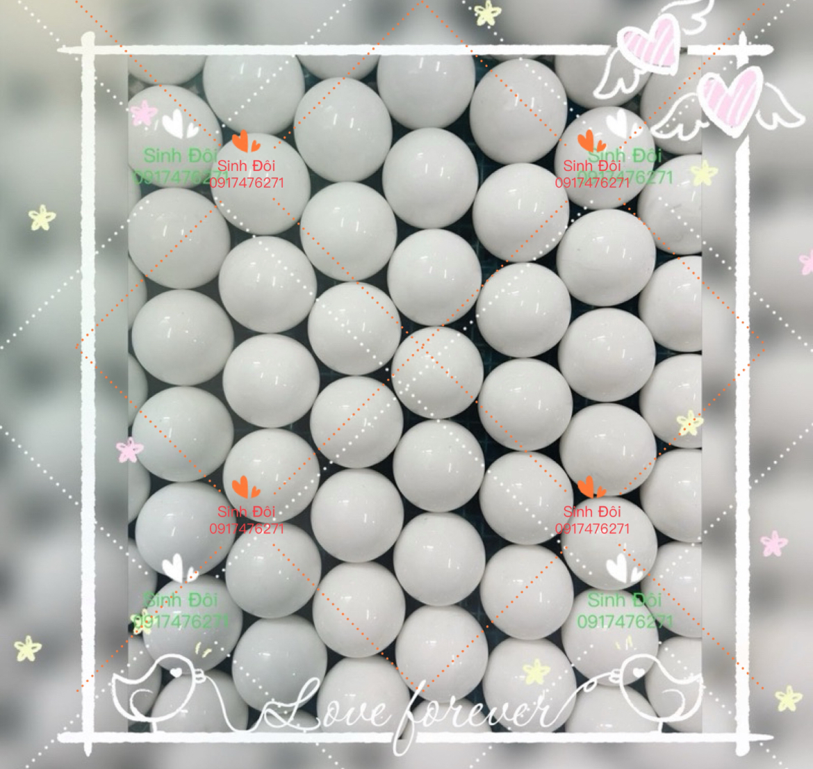 50 viên bi nhựa 16mm màu trắng - phụ kiện bi các trò chơi