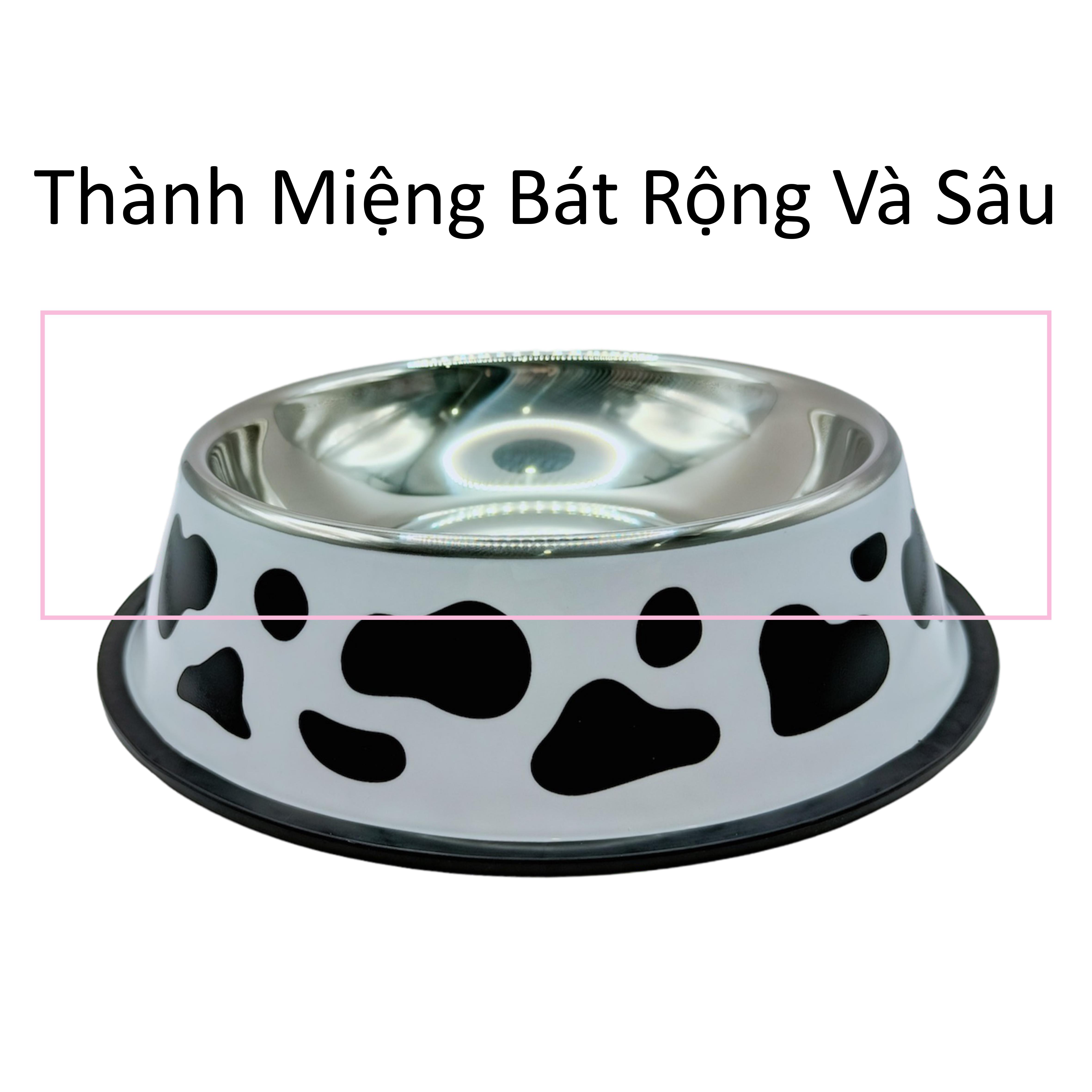 Bát bò sữa đựng thức ăn cho chó - mèo - các loại thú cưng nhỏ và lớn - chất liệu inox không rỉ - an toàn sử dụng - size vừa 26cm