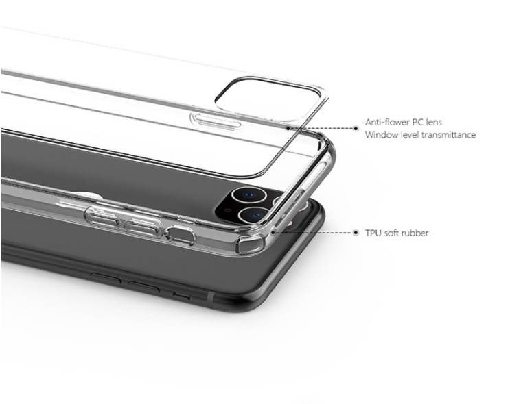 Ốp Lưng Kính Cường Lực Trong Suốt Hoàn Toàn. Lưng Kính Không Ố Vàng, Viền Máy Dẻo Cho Iphone 12/ 12 Pro/ 12 Pro Max