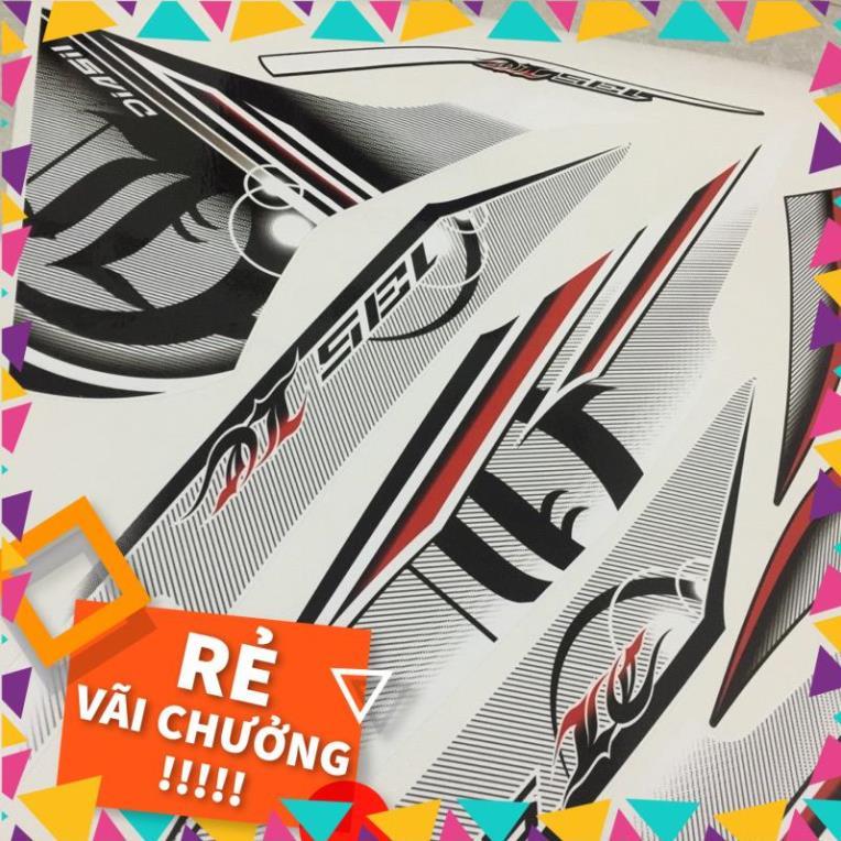 Tem rời Exciter 135 Lc trắng mặt nạ đen