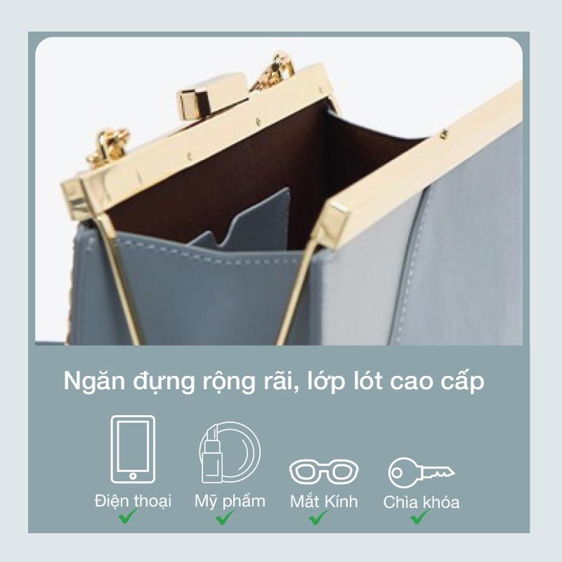 Túi đeo chéo nữ đeo vai kẹp nách chính hãng MICOCAH dáng công sở phối màu vintage da cao cấp MC119