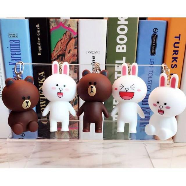 Móc khóa gấu brown và thỏ cony | Squishyvui
