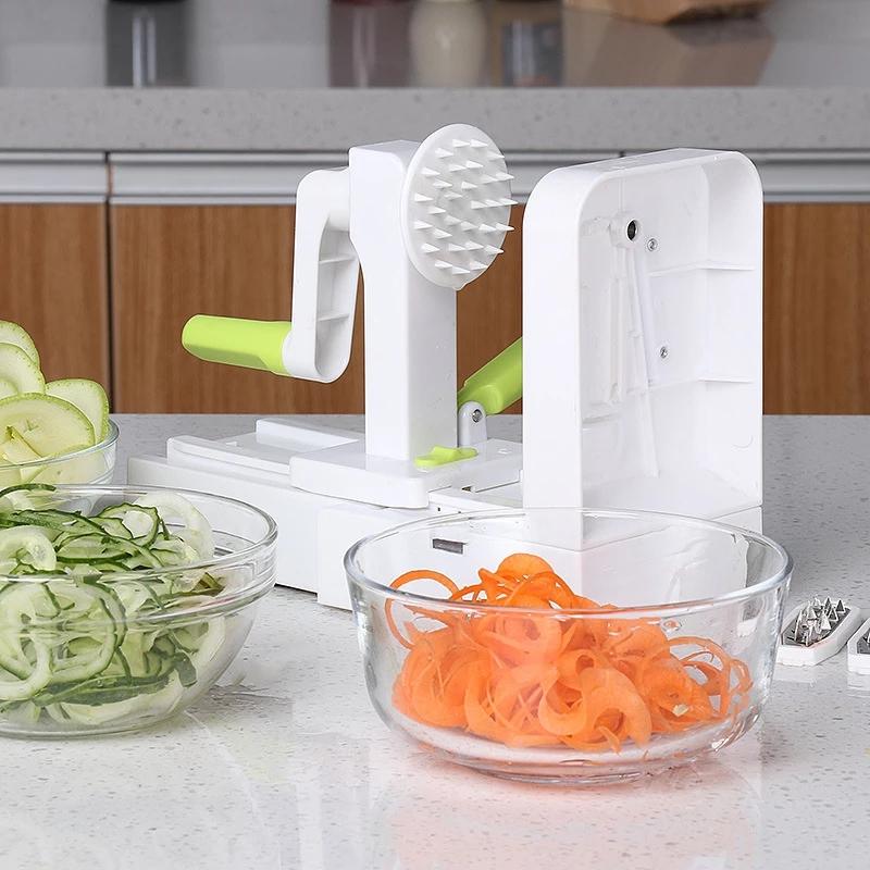 Chuyên Nghiệp Rau Xoắn Ốc Cắt Cánh Quạt Quay Cắt Chà Bông Chay Mì Spaghetti Máy Làm Mì Salad Dụng Cụ Phụ Kiện Nhà Bếp