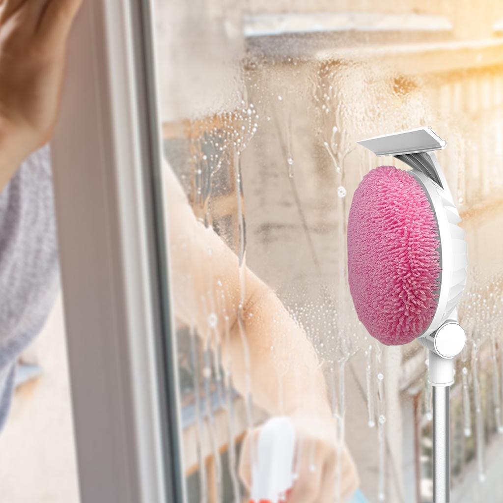 Electric Mop Window Cleaner Telescopic Handle Cordless Clean Mop Pink