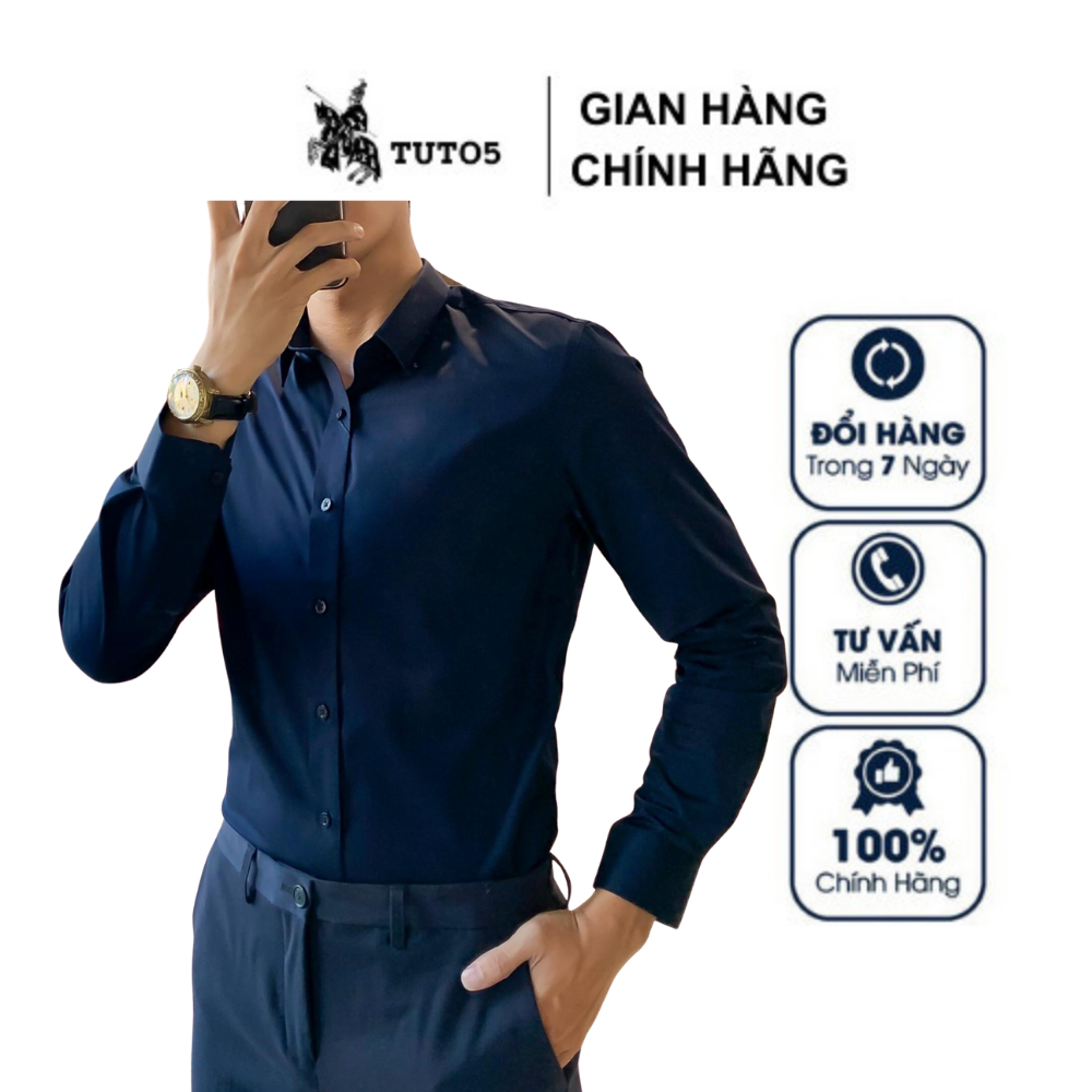 Áo sơ mi nam TUTO5 Slim fit Oxford công sở trơn tay dài đẹp kiểu dáng Hàn quốc trẻ trung cotton chống nhăn cao cấp SMT01