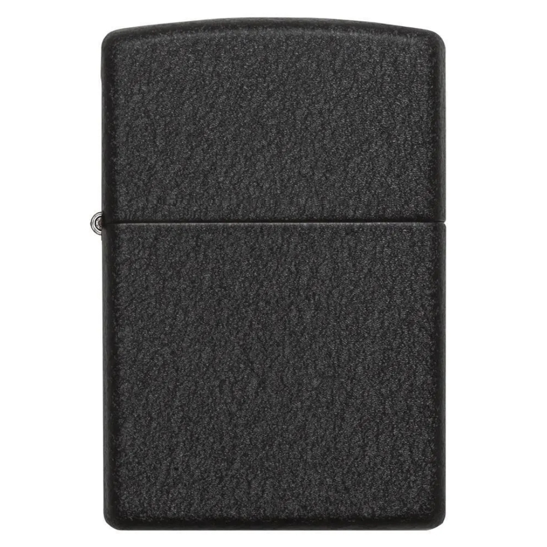 Bật Lửa Zippo Chính Hãng Mỹ Black Crackle 236 Đen Nhám Sần Cầm Chắc Tay