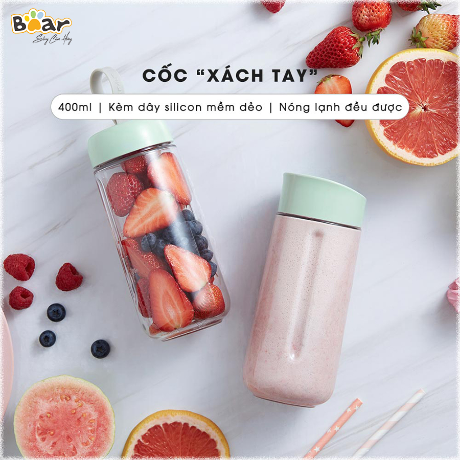 Máy Xay Sinh Tố Cầm Tay Bear, Nghiền Hoa Quả Công Suất Lớn, Chất Liệu An Toàn LLJ-D04A1 - Hàng Chính Hãng