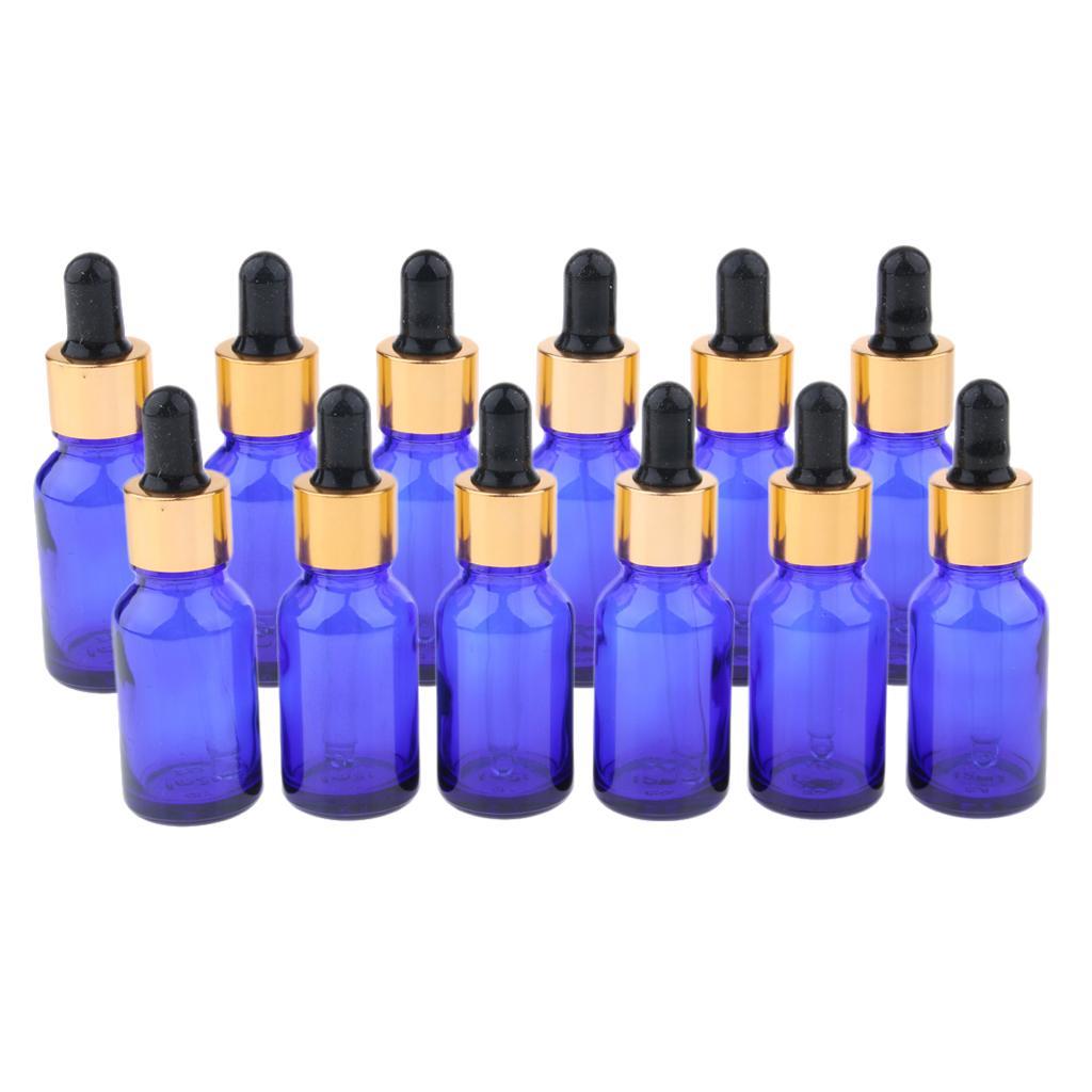 12x Refillable Dropper Bottles Empty Jar Canning for Cosmetics Essential Oil