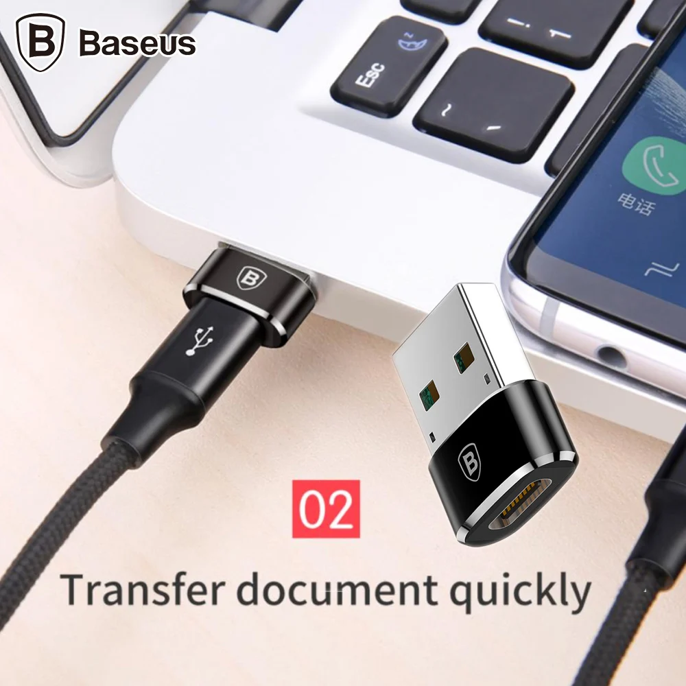 Đầu chuyển USB male ra C female Baseus CAAOTG-A01 - Hàng chính hãng