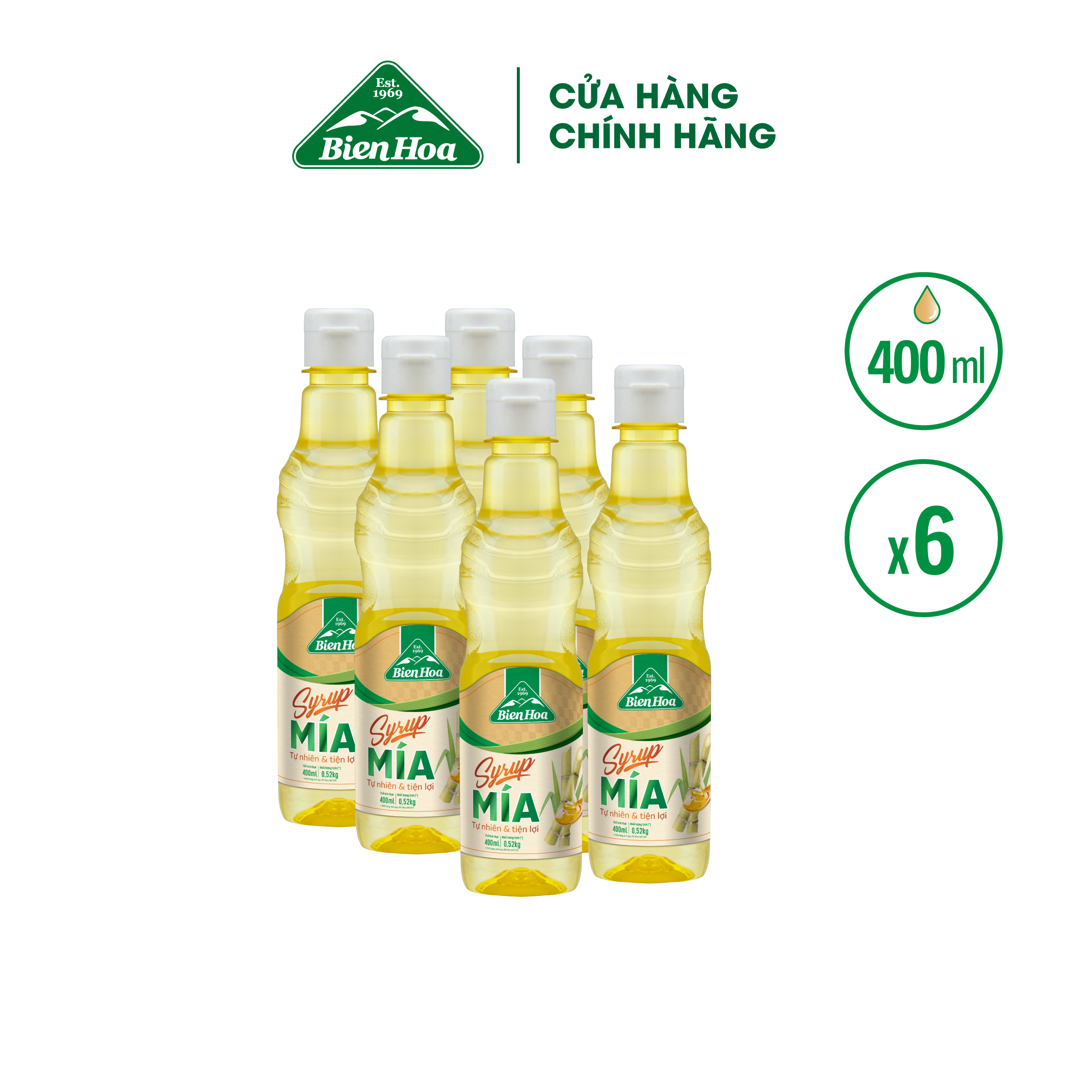 Combo 6 chai Syrup Mía Biên Hòa 400ml 400ml/Chai