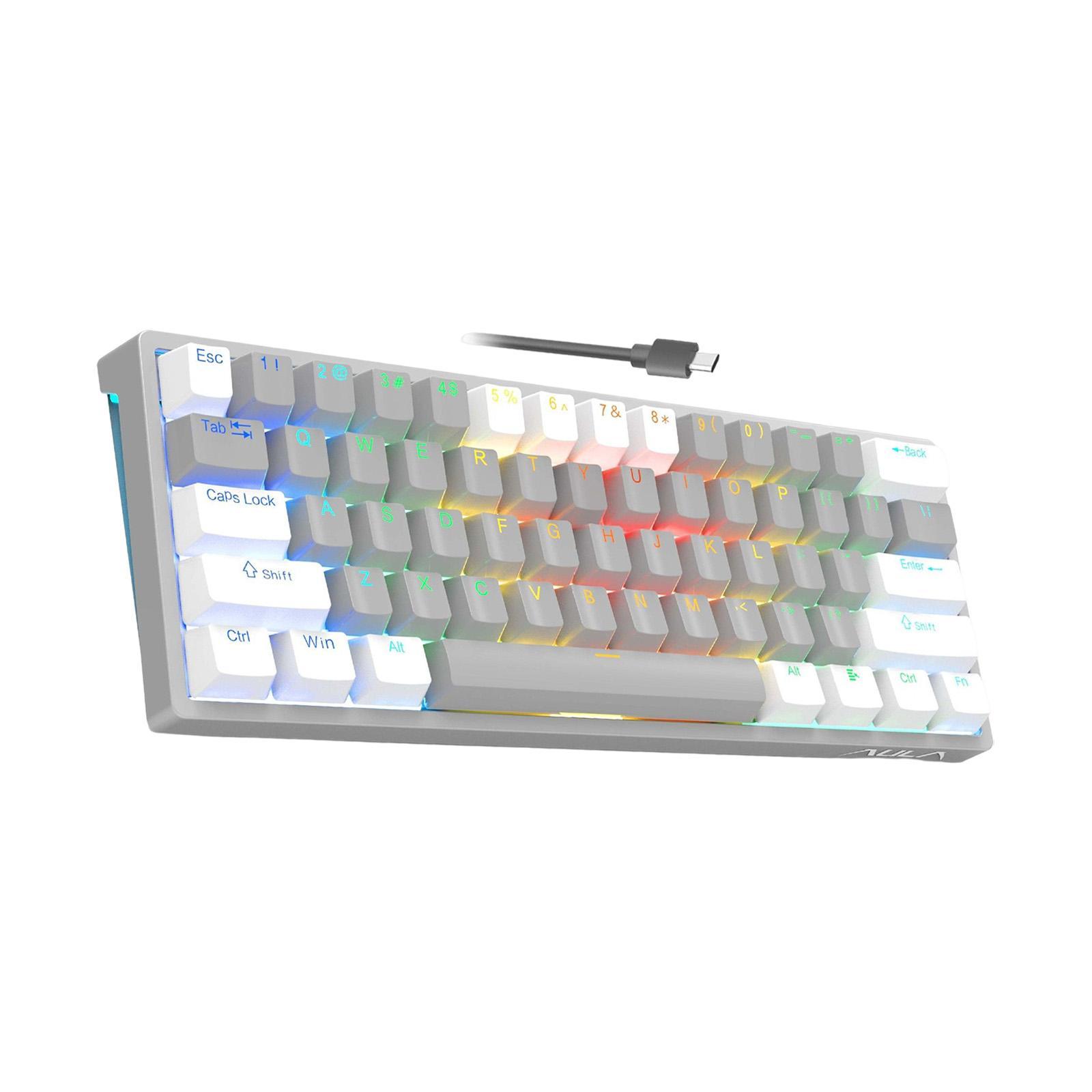 Mechanical Gaming Keyboard Clear Characters Hot Swappable for Desktop Laptop