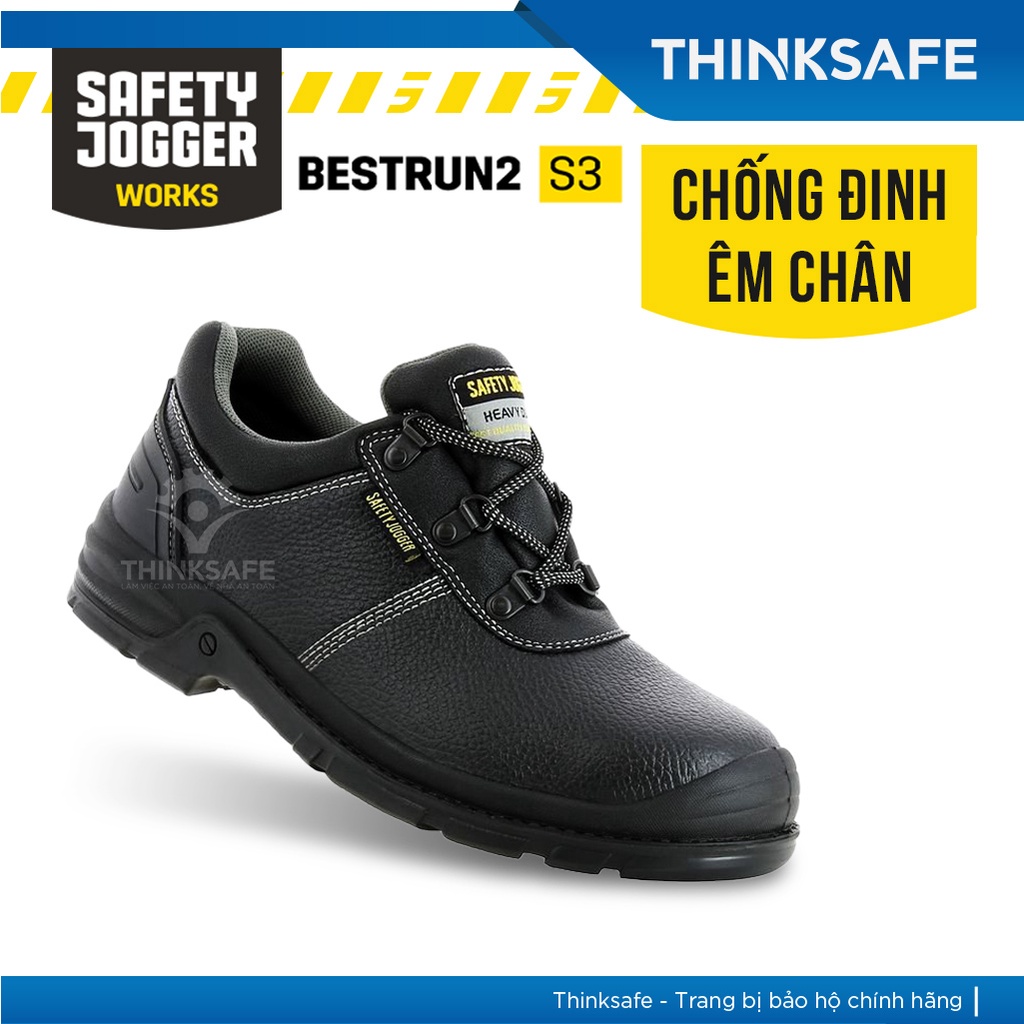 Giày bảo hộ lao động nam Safety Jogger Bestrun231 S3 SRC, giày bảo hộ da bò thật, chống dầu, chống đâm xuyên, êm chân - Thinksafe