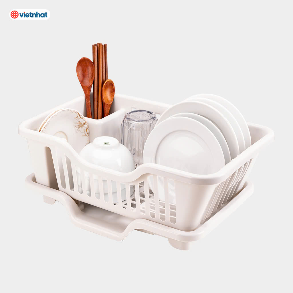 Rổ Úp Bát Tiện Ích Việt Nhật, Giá Để Bát Đĩa , Khay Úp bát, Có Lỗ Thoát Nước Tiện Ích Chất Liệu Nhựa PP An Toàn- Hàng Việt Nam