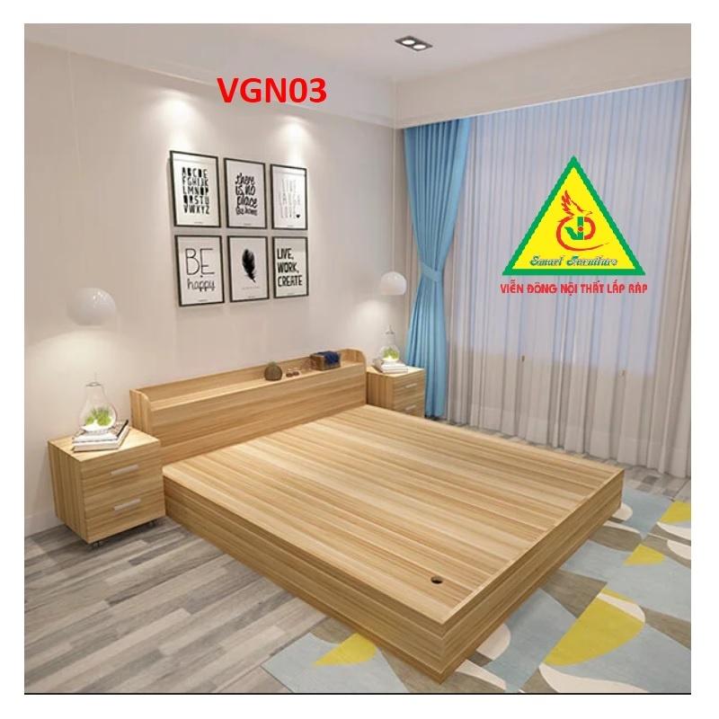 Hình ảnh Giường ngủ gỗ MDF - kiểu dáng đơn giản hiện đại VGN03