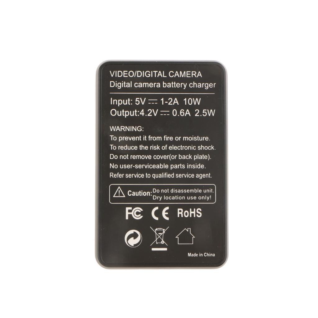 LCD Camera Battery Charger w/ USB Cable for Panasonic BCG10 DMC-ZR1 DMC-ZR3