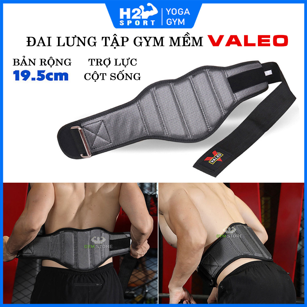 Đai Lưng Mềm Lục Giác Hỗ trợ tập Gym chính hãng VALEO Bản To 19.5cm