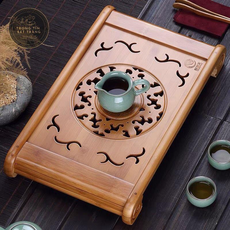 Khay Trà Tre Cao Cấp Khổng Minh Chữ Nhật Kích Thước 50*29*7 KT 04