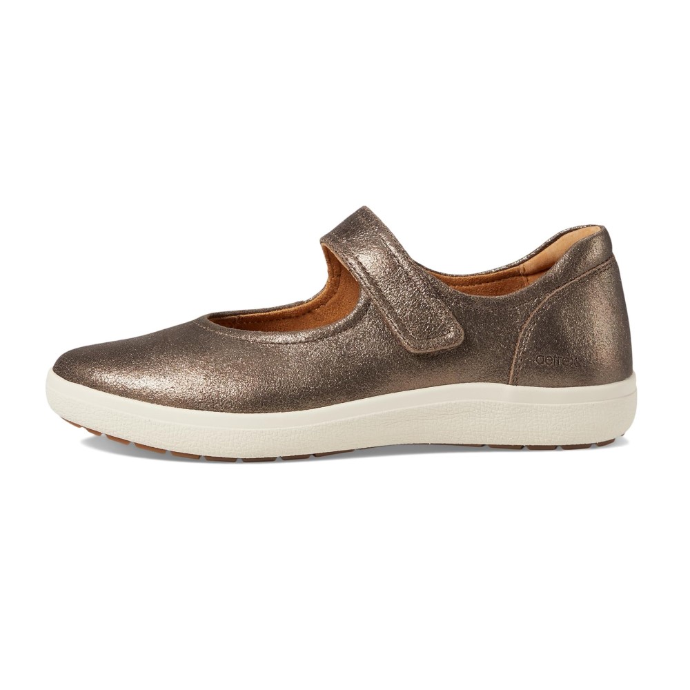 Giày búp bê sức khoẻ nữ Aetrex Erica Bronze - giày bít đế đệm, giảm đau chân