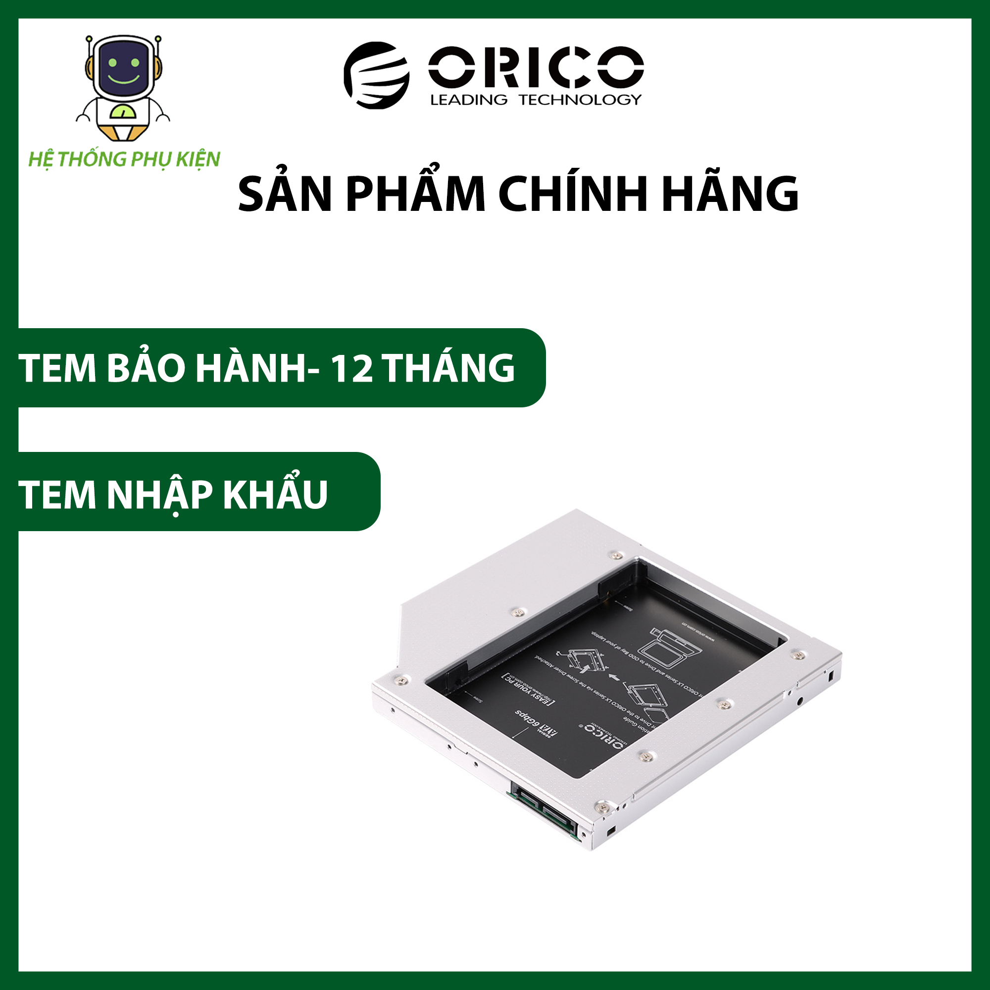 KHAY Ổ CỨNG LAPTOP ORICO L127SS- Hàng Chính Hãng